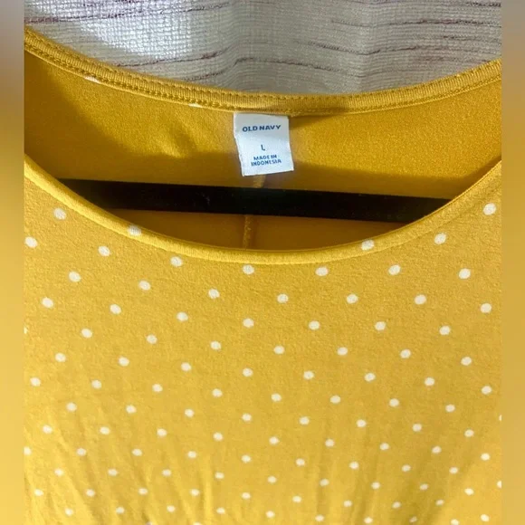 Old Navy A-Line Orange Midi Dress with Crew Neck and Short Sleeves - Picture 7 of 11